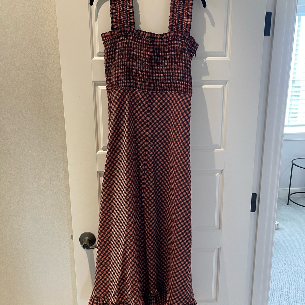 Ganni Checkered Smock Dress